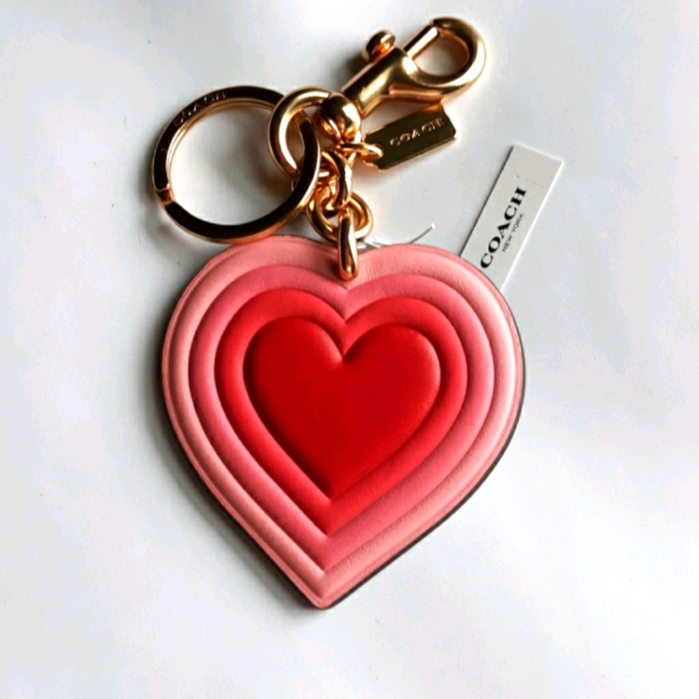 Coach Heart Burst Signature bag charm